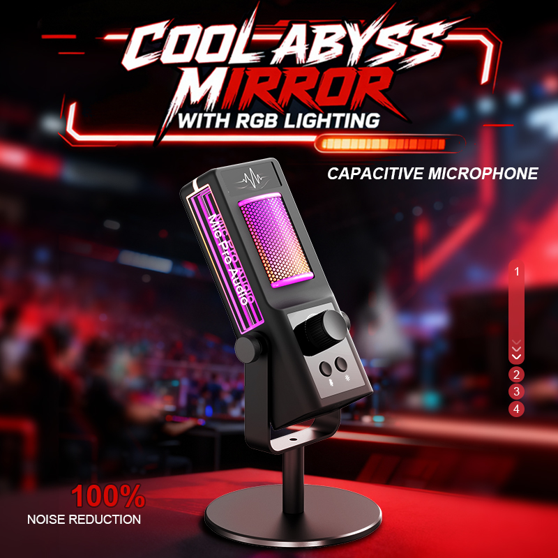 Pc Gaming Online - Mikrofon kondensor RGB untuk podcast, gaming