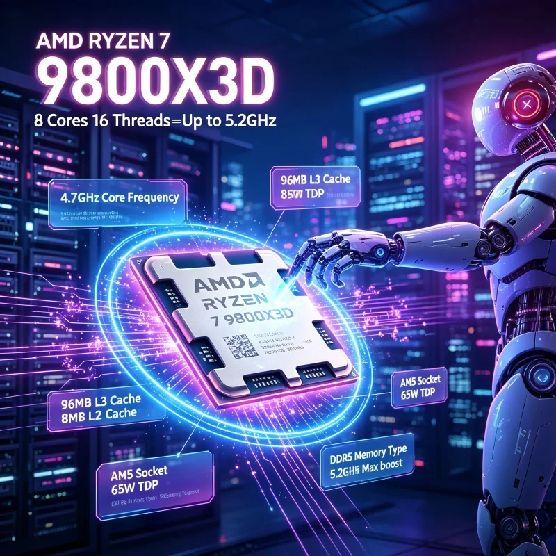 Pc Gaming Ryzen - AMD Ryzen 7 9800X3D CPU Gaming