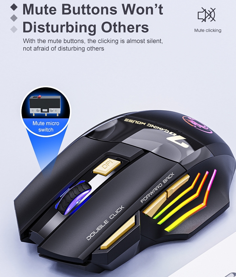 Mouse Gaming Nirkabel 2.4G Blu - Pc Gaming Hp ulasan dan harga