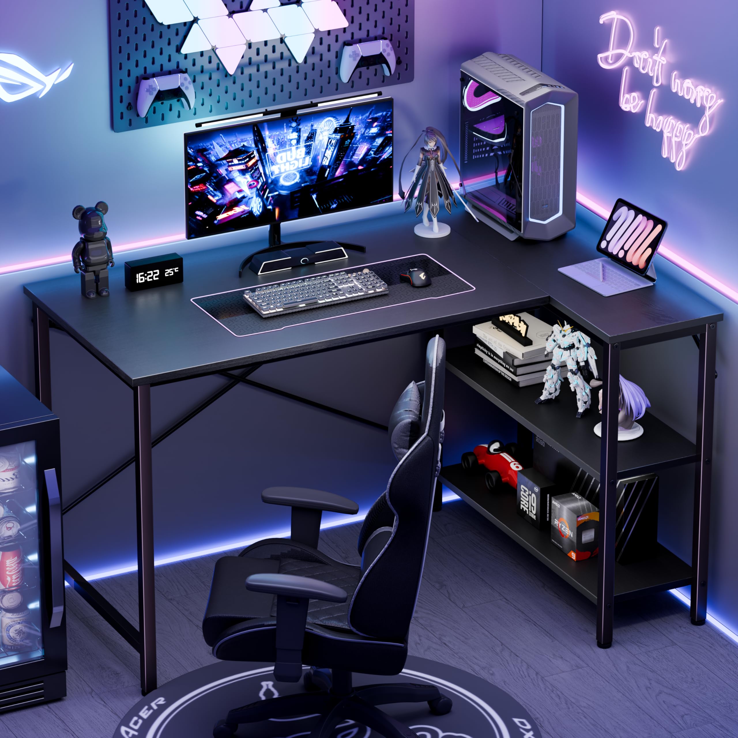 Meja Komputer Bentuk L JHK 47  - Pc Gaming Center ulasan dan harga