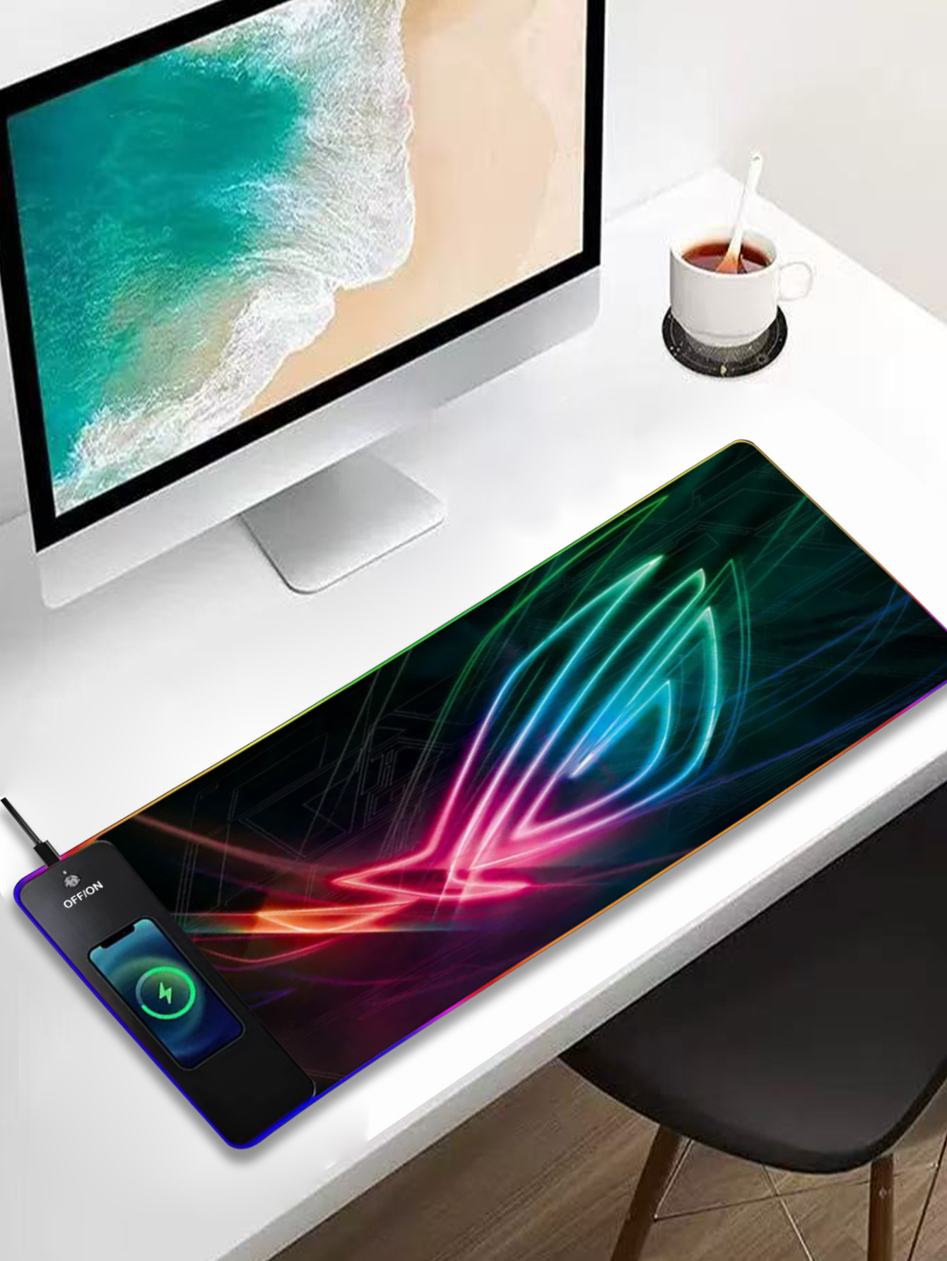 Alas Mouse Pengisi Daya Nirkab - Rgb Mousepad ulasan dan harga