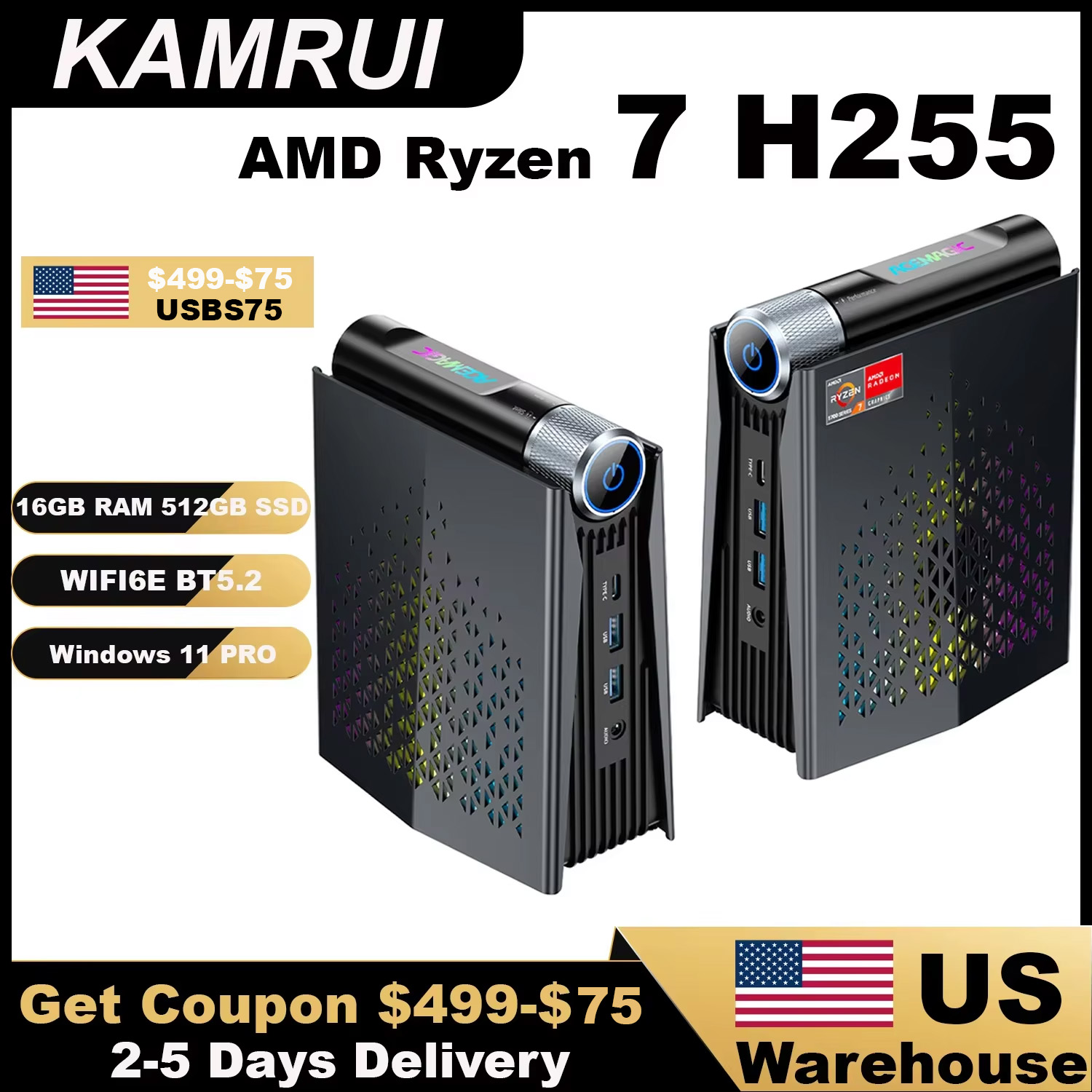 KAMRUI Gaming Mini PC Ryzen 7  - Pc Gaming Ryzen ulasan dan harga